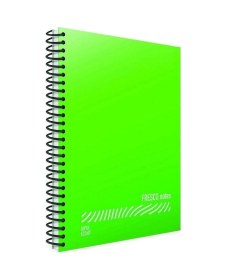 Resim Fresco Spiral Düz Pp Defter A4 72 Yaprak Çizgili Yeşil Renk 