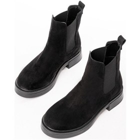 Resim 02-2137 Siyah Süet Lastikli Günlük Kadın Bot Acı Kahverengi 