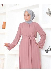 Resim Kolları Taş Detaylı Ferace Pudra 
