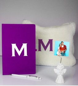 Resim Ejoya Kişiye Özel Defter Kalem Fotoğraflık Melek Notluk Ve Peluş Çanta Hediye Seti 106920 