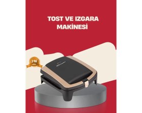Resim Herşey Trend Herşeytrend Tost Makinesi Yapışmaz Plaka 1500 Watt Güçlü Performans 