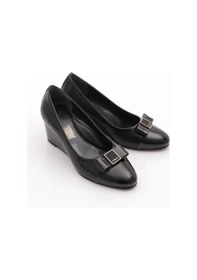 Resim Dgn 25822 Kadin Dolgu Taban Ayakkabi Siyah Rugan 