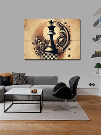 Resim Tablo Mega Kanvas Tablo Satranç Figürü Çizimi YTCNVS501921, 100 x 140 