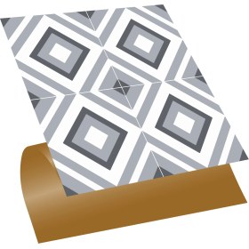 Resim Tink Kendinden Yapışkanlı Mutfak Kaplama Geometrik 031 Desenli Pvc Karo 30x30 cm 11 Adet 1m2 