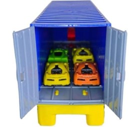 Resim Sole Oyuncak Sürtmeli Arabalı Konteynır Tır 