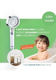 Resim 10 Adet Yedek Filtreli Beyaz Renk Masaj Özellikli Duş Başlığı Krom 