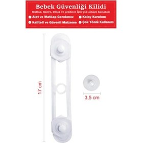 Resim Can Yıldız Plastik Bebek - Çocuk Klozet ve Güvenlik Dolap Çekmece Kilidi 8 Adet Siyah 