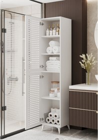 Resim Lidya Panjur Kapaklı Çok Amaçlı Dolap - Kiler Dolabı - Banyo Dolabı - Ayakkabılık - Mutfak Dolabı Beyaz 