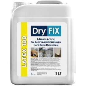 Resim Dryfix Latex 100 Aderans Arttırıcı Su Geçirimsizlik Sağlayan Harç Katkı Malzemesi 5 Lt 