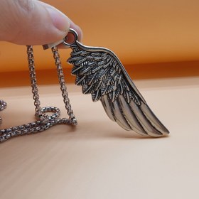 Resim Hip Hop Tüy Kanat Yaprak Kolye Vintage Titanyum Kazak Zinciri Minimalist Kişilik Aksesuar 