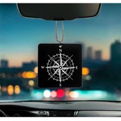 Resim Melek Pazarı Pusula Desenli Kişiye Özel İsimli Pleksi Dikiz Ayna Süsü 