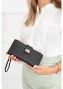 Resim Newish Polo Kadın Soft Doku Deri Kartlık Ve Cüzdan New049 Siyah 