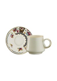 Resim Sandro Moreno 1453 Antik Rose Double Yüzük Gold 12 Parça 6 Kişilik Kahve Fincan Takımı - 120 Ml renkli 