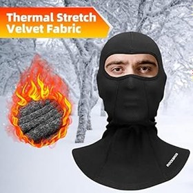 Resim ROCKBROS Kış tam yüz maskesi rüzgar geçirmez kar maskesi sıcak boyun körüğü gözlük delikleri ile açık spor bisiklet motosiklet Snowboard kayak 