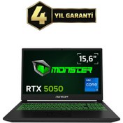 Resim MONSTER Abra A5 V22.1.7 Intel Core i7 13620H 8GB RAM 500GB SSD RTX 5050 Windows 11 15,6" FHD 144 Hz 
