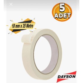 Resim Dayson Maskeleme Bandı Kağıt Beyaz 18 mm x 35 Metre (5 Adet) 