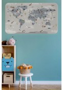 Resim Eğitici Dünya Haritası Dünya Atlası Çocuk Ve Bebek Odası Duvar Sticker-60x105-3826 Renkli 