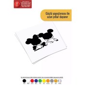Resim Arkası Dönük Mickey Minnie - Araç, Oto, Laptop, Duvar Uyumlu Sticker 70 49 Cm 
