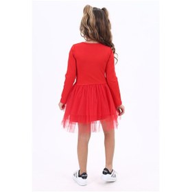 Resim Toontoy Kids Toontoy Kız Çocuk Baskılı Elbise Kırmızı 
