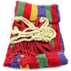 Resim Periboia Kanvas Çantalı Hamak Çubuklu Kırmızı Çizgiler 190 X 80 C Çok Renkli 