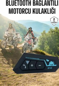 Resim NovaBox İnterkom Intercom Kask Kulaklık Bt22 Bluetooth Motosiklet Kulaklık 5.0 Bluetooth 