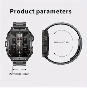 Resim Cloud011 Erkekler İçin Dayanıklı Akıllı Saat Siyah Çelik Kordon Kablosuz Arama, Su Geçirmez, Fitness Takibi, Aı Ses Asistanı, 100+ Spor Modu 