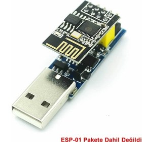 Resim ESP-01 CH340 Usb Bağlantı Adaptörü Reset Butonlu Esp01 Esp8266 Esp-01s Wifi Modül Ayar Firmware 