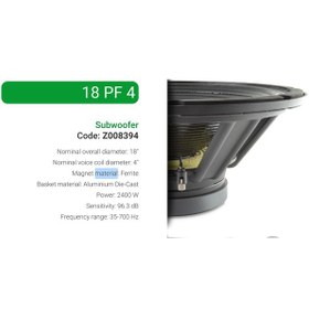 Resim Sıca 18 P F 4 Subwoofer 