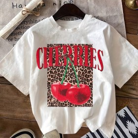 Resim Kadınlar için beyaz, kısa kollu, yuvarlak yaka, polyester, tüm mevsimler için, yastık yok, örgü kumaş, 180g/m², rahat giyim | Canlı baskı | Rahat fit 