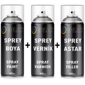 Resim REPLAX Mitsubishi Colt W37 Uyumlu Beyaz Sprey Rötuş Boyası+Vernik+Astar 