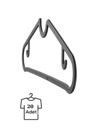 Resim Mithra Life 20 Adet Plastik Siyah Elbise Gömlek Pantolon Askısı Mıt1129 Siyah 