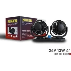 Resim Araç Içi Vantilatör Küçük Çift Başlı 24V 4 Inç Üniversal Niken 
