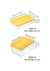 Resim 3'lü Buzdolabı Organizer Set Düzenleyici Saklama Kabı Derin Ve Sığ Mikrodalga Difriz Kabı M Sarı 