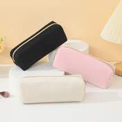 Resim Kabur Korduroy Makyaj Çantası, Unisex Polyester Seyahat Kozmetik Çantası, Kokusuz, Şık Küçük Saklama Çantası Güzellik Araçları İçin 