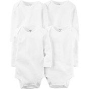 Resim Carter's Layette Bebek 4'lü Beyaz Body - LS Beyaz 