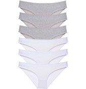 Resim 6 Adet Süper Eko Set Likralı Kadın Slip Külot Gri Beyaz Çok Renkli 