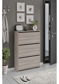 Resim Ceha 3'lü Düşer Kapaklı Ahşap Ayakkabılık - Toledo A.AYK-3/TOLEDO 