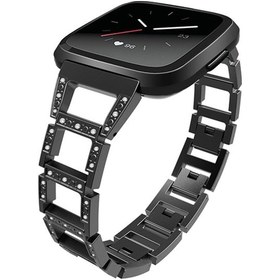 Resim Fitbit Versa Metal Diamond Işlemeli Akıllı Saat Kayış Kordon (213884854) 
