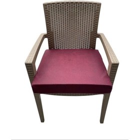 Resim Sandalye Minderi Koltuk Minderi Su İtici Güneşe Dayanıklı Sandalye Minderi 50x50x8 Bordo 4 Adet 