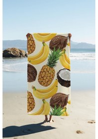 Resim Dijital Baskı Plaj Deniz Havlusu Ananas Desenli Peştamal Hvl0021 Renkli 