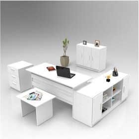 Resim Robin Home Verona Abcef Ofis Büro Masa Takımı Beyaz 