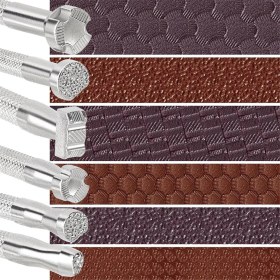 Resim VintageVo 6pcs Deri Damga, Alaşım Çelik Deri Oyma Damgası Deri Zanaat Tasarımı Için Çalışma- Gümüş (Yurt Dışından) 