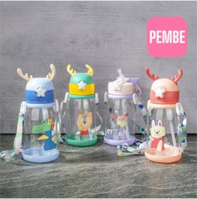 Resim SEYFİKİRTASİYE 600 ML POLYKARBON GEYİKLİ MATARA PİPETLİ OTOMATİK KAPAKLI 20 CM UZUNLUK 