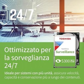 Resim Toshiba S300 PRO 10TB Güvenlik HDD – 7200RPM, 512MB Cache, MD10ADA10TV 