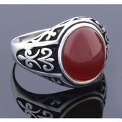 Resim 925 Ayar Gümüş Akik Taşlı Erkek Yüzük (508966060) 