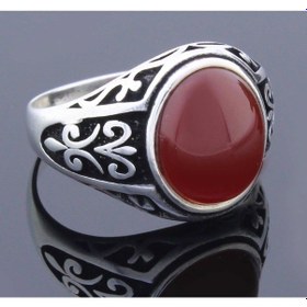 Resim 925 Ayar Gümüş Akik Taşlı Erkek Yüzük (508966060) 