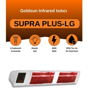 Resim Supra Plus 4000 Watt GSS40PLG Düşük Işık Kumandalı Suya Dayanıklı Elektrikli Infrared Isıtıcı-Beyaz 