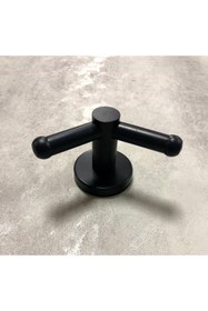 Resim SÖZER ORMAN ÜRÜNLERİ Paslanmaz Lüx Mat Siyah Ikili Bornozluk Havlu Askılığı 