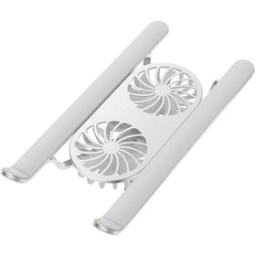 Resim Wiwu S400 Pro Çift Fanlı Işıklı Katlanabilir Ayarlanabilir Laptop Standı 5W 3000RPM - Gümüş 