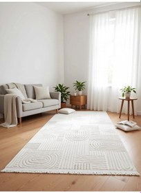 Resim Yağmurser Ekselans Yumuşak Dokulu Kaymaz Taban Halı Yolluk 3048 Krem Çok Renkli 